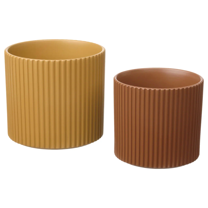 DAKSJUS cache-pot, lot de 2, brun jaune - IKEA