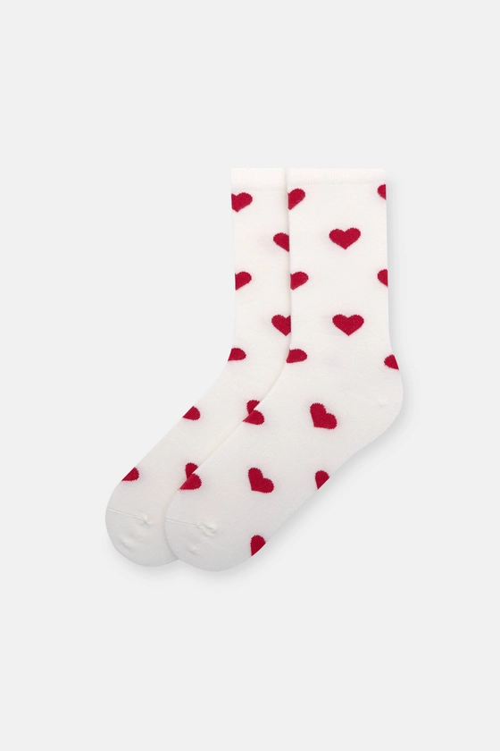 Chaussettes hautes cœurs - pull&bear