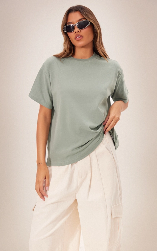 Sea Green Boxy Oversized T Shirt | Tops