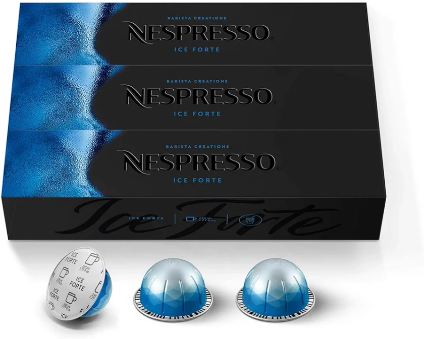 Nespresso Capsules VertuoLine, Iced Coffee, Iced Forte, 10 Count (Pack of 3), Brews 7.77 Ounce (VERTUOLINE ONLY)