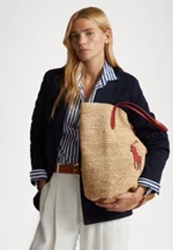 Polo Ralph Lauren TOTE LARGE - Cabas - natural/red/beige - ZALANDO.FR