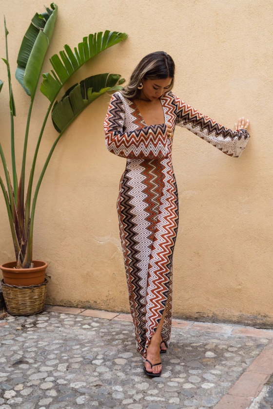 Palermo Crochet Plunge Maxi Dress