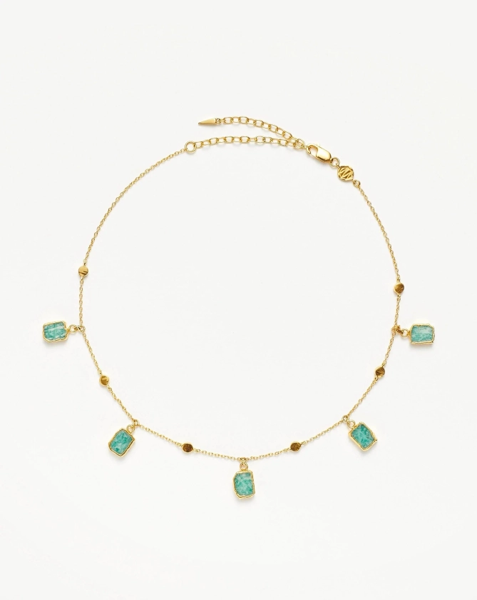 Lena Charm Choker | 18ct Gold Plated/Amazonite