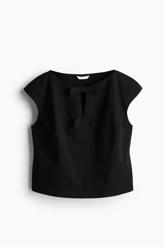 Shop Bow-front top online | H&M KSA.