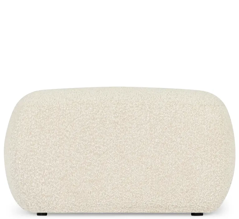 VOLTA Pouf, Blanc avoine bouclé, H40