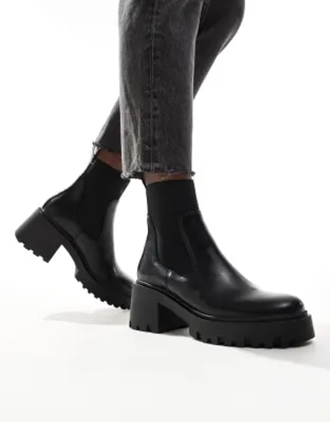 ASOS DESIGN Rowan chunky chelsea boots in black | ASOS