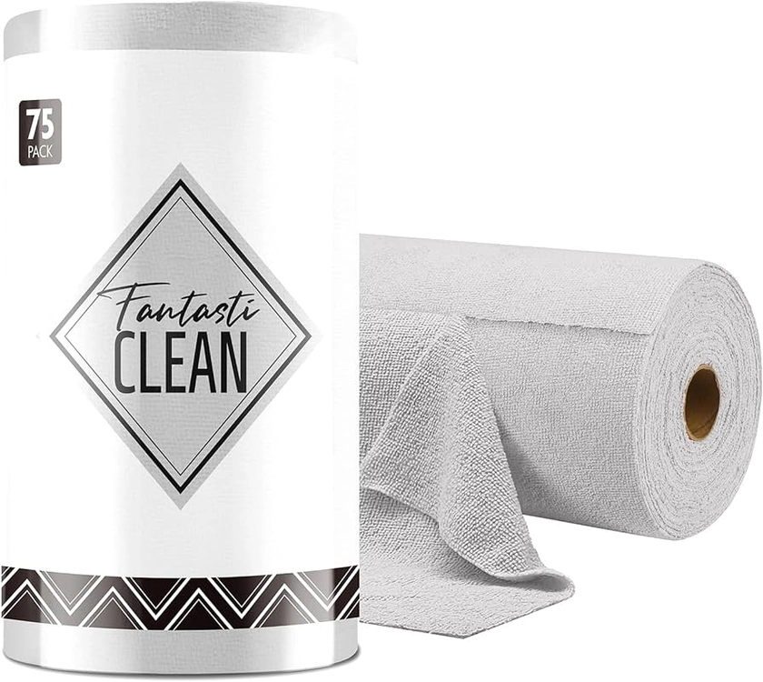 Amazon.com: Fantasticlean Microfiber Cleaning Cloth Roll -75 Pack, Tear Away Towels, 12" x 12", Reusable Washable Rags (Grey) : Health & Household