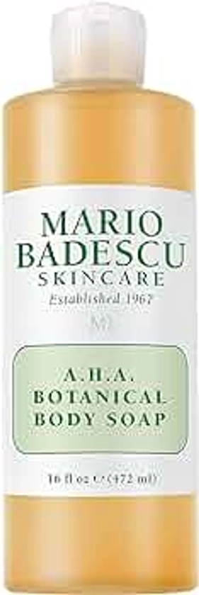 Mario Badescu AHA Botanical Body Wash Moisturizing, Clarifying and Gentle Exfoliating Body Wash for Brighter, Softer and Smoother Skin | Body Soap Infused with Glycolic Acid & Fruit Enzymes