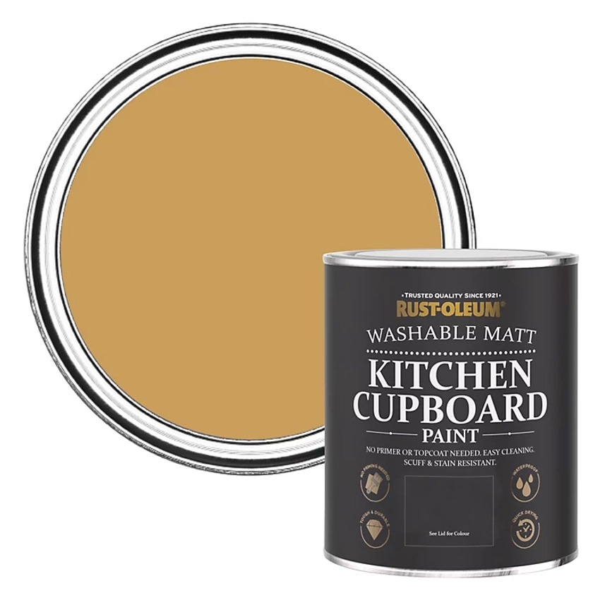 Rust-Oleum Dijon Matt Kitchen Cupboard Paint 750ml | DIY at B&Q