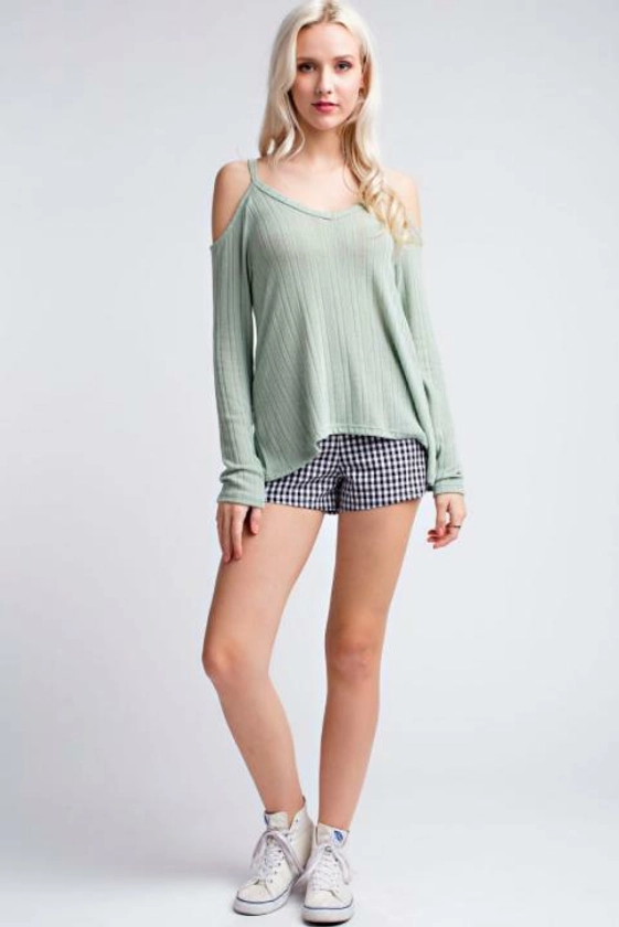 So Perfect Sage Long Sleeve Top