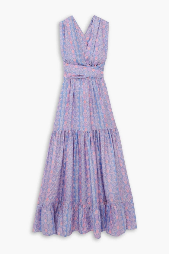 HANNAH Charlee printed silk-habotai halterneck maxi dress | THE OUTNET