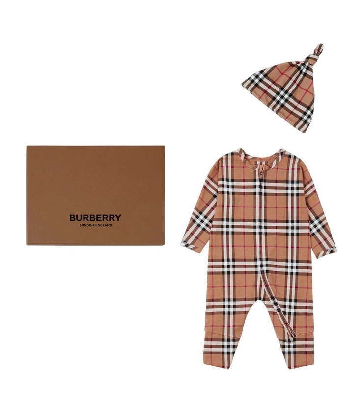 Burberry Kids Cotton Vintage Check Bodysuit Set (1-18 Months) | Harrods DK