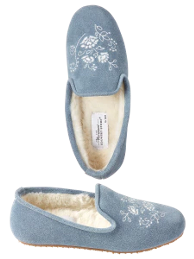 Women's Embroidered Suede Ballet Slippers