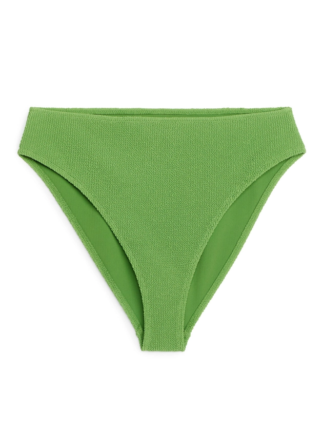 Mid Waist Crinkle Bikini Bottom - Green - ARKET BE