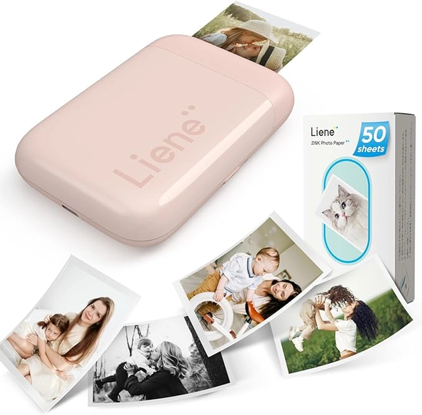 Amazon.com: Liene Photo Printer, 2x3 Mini Instant Portable Color Mono Picture Printer w/ 50 Zink Adhesive Paper, Bluetooth 5.0, Compatible w/iOS & Android, Small Photo Printer for iPhone, Smartphones, Pink : Office Products