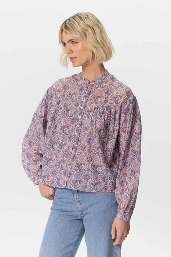 Paarse blouse met multicolour print - Dames | Sissy-Boy