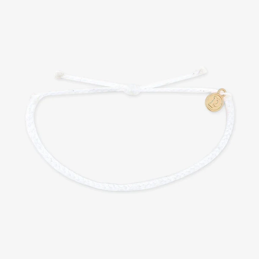 Solid Mini Braided Bracelet White