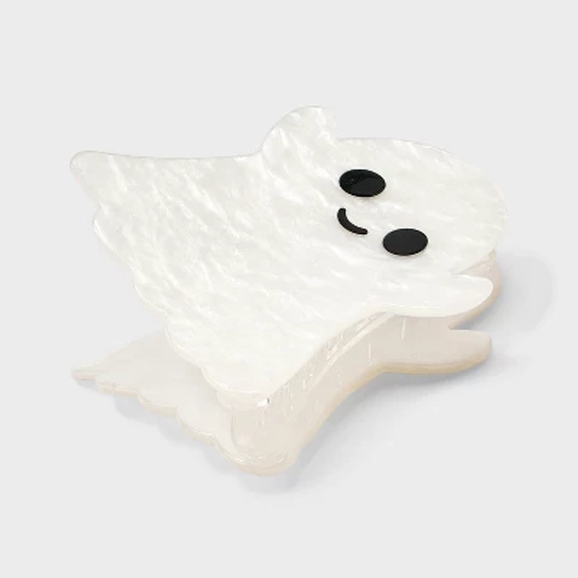 Halloween Pearl Ghost Claw Hair Clip - White