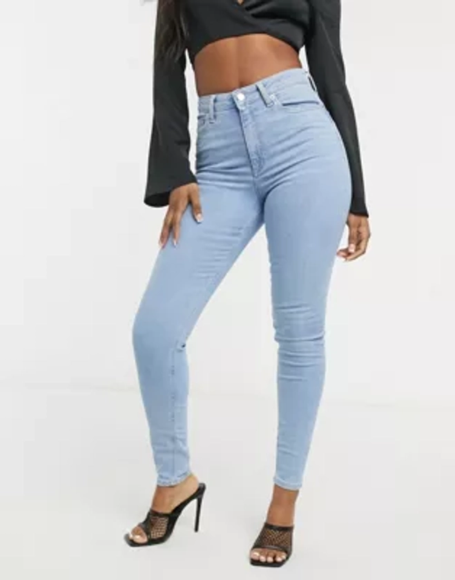 ASOS DESIGN - Ridley - Jean skinny à taille haute - Délavage clair | ASOS