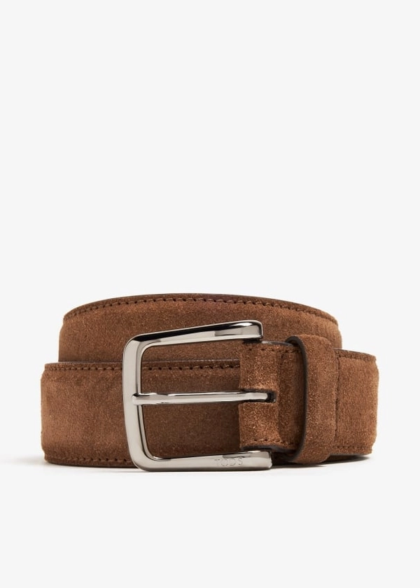 Tod's Suede belt for Men - Brown in UAE | Level Shoes