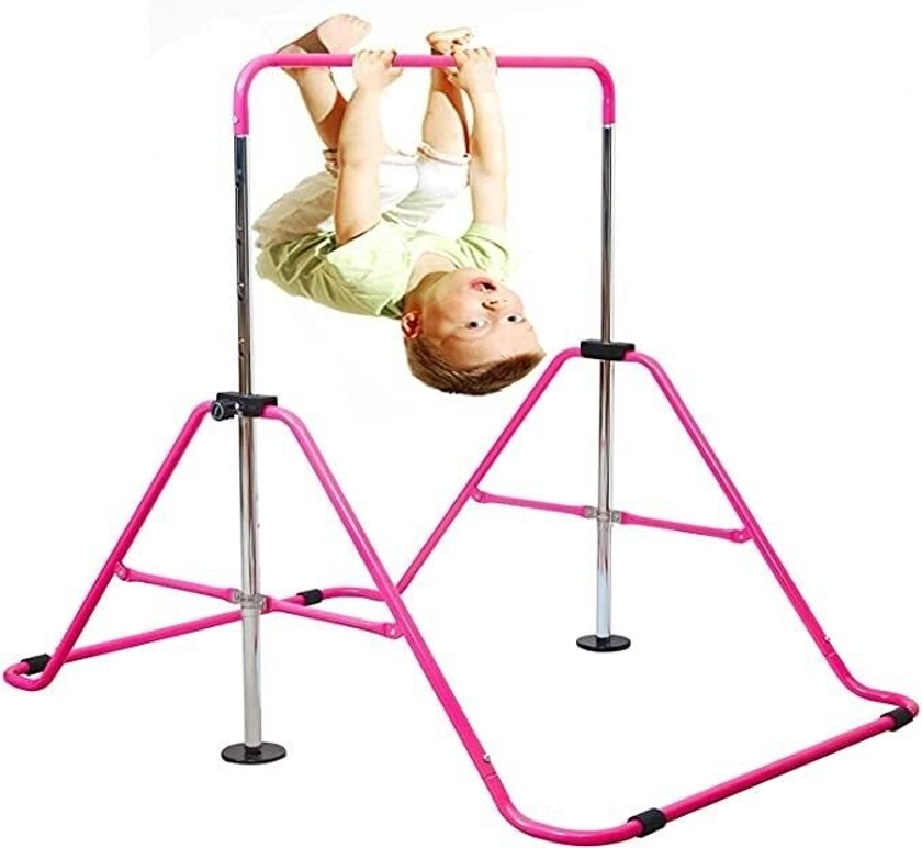 Junior Gymnastics Training Bar with Height Adjust in Pink