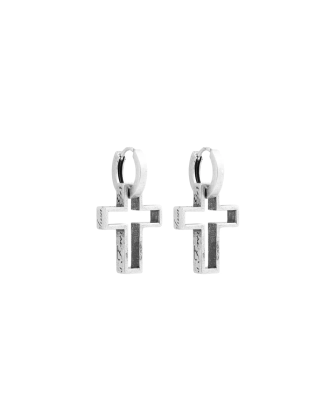 3D Cross 925 Silver Earrings