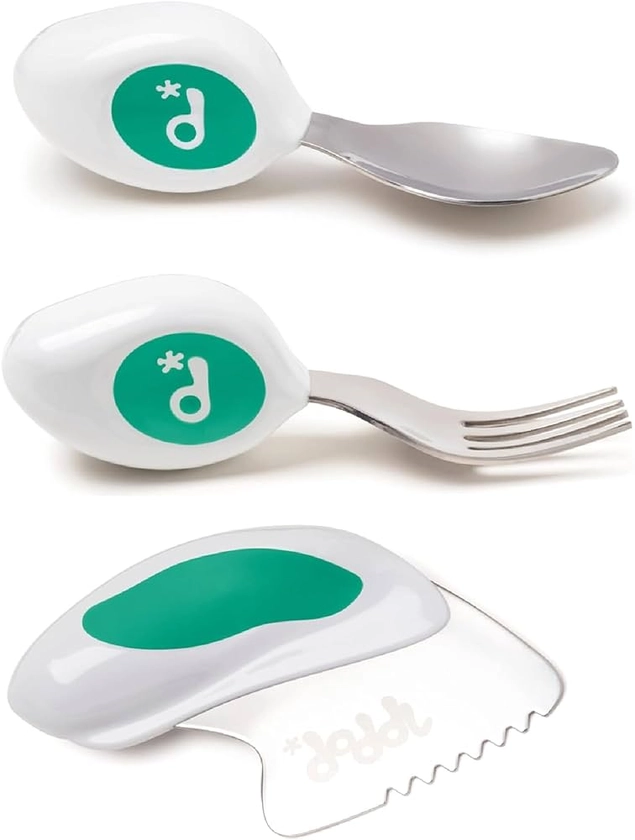 doddl 3-Piece Knife, Spoon and Fork Set - Learn to use Toddler Cutlery in Minutes, 1 Year Old & up, Baby-Led Weaning Supplies, Aqua : Amazon.co.uk: Baby Products