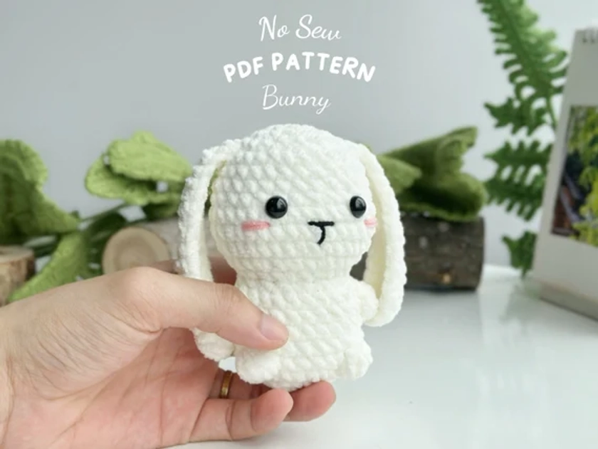 Bunny No Sew Crochet Pattern, No Sew Amigurumi Crochet Patterns, Crochet Pattern, Plushie Pattern