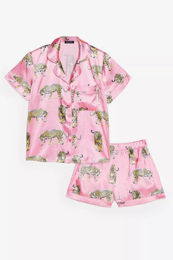Cheetahs Always Prosper Satin Shorts Pyjama Set
