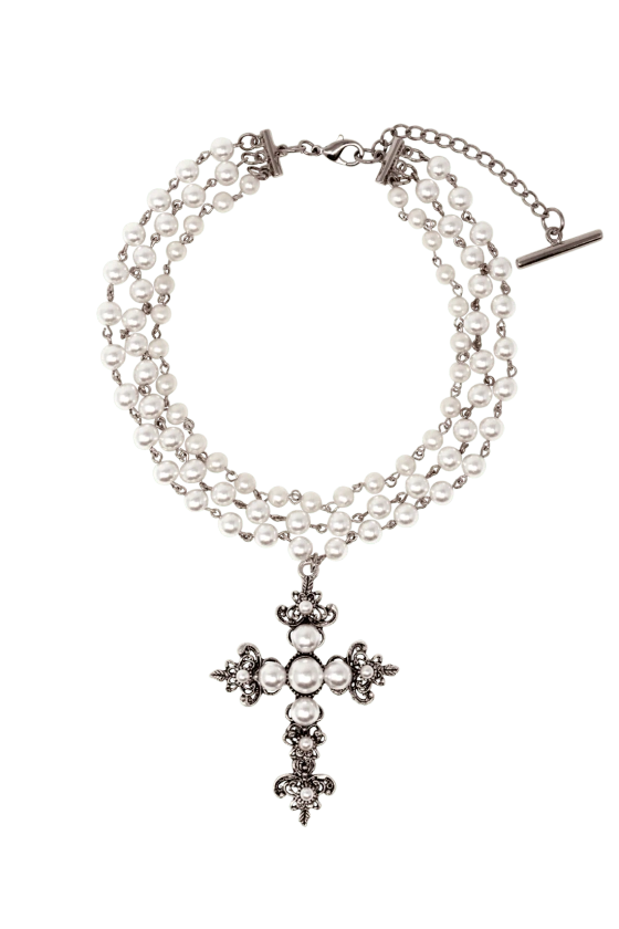 PEARL CROSS NECKLACE