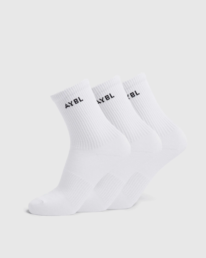 Everyday Crew Socks (3 Pack) - Wit