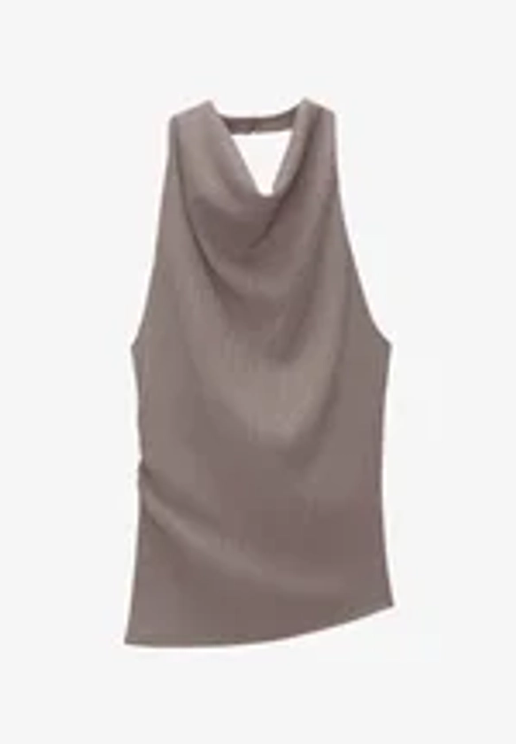 PULL&BEAR HALTER - Débardeur - taupe - ZALANDO.FR