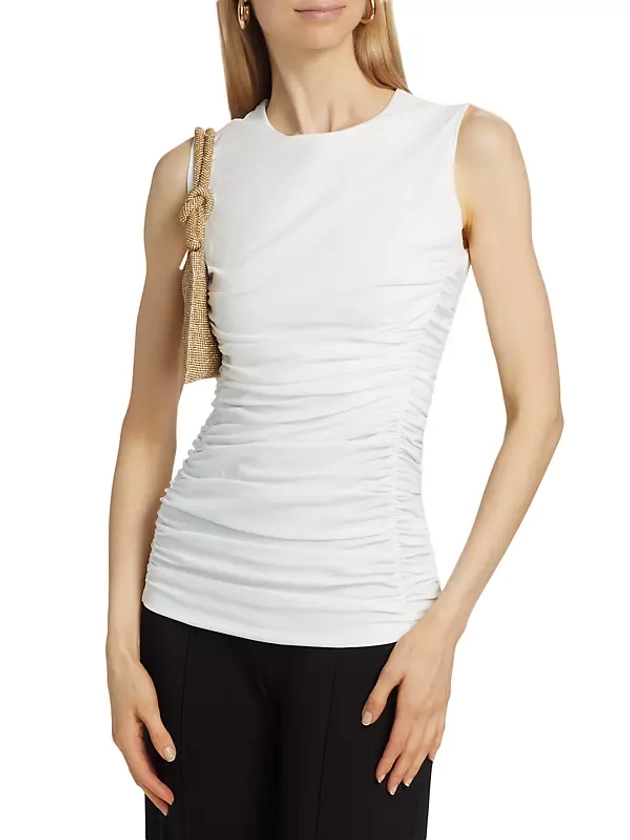 Shop Chiara Boni La Petite Robe Jersey Ruched Shell Tank | Saks Fifth Avenue