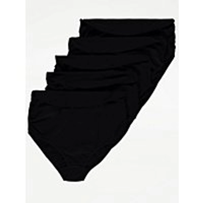 Maternity Black Full Brief Knickers 5 Pack | Lingerie | George at ASDA