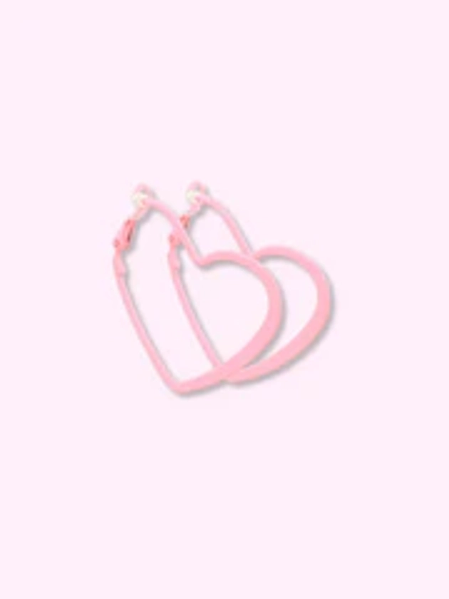 Light Pink Heart Hoops