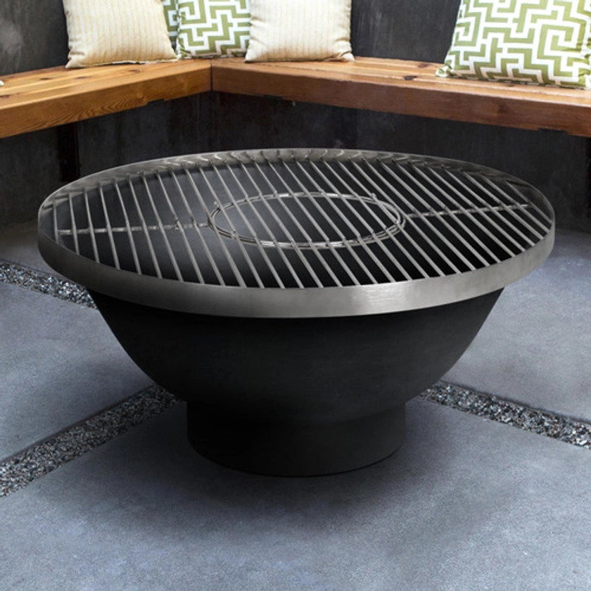 MilkcanProducts 82cm Stainless Steel Fire Pit Grill | Temple & Webster