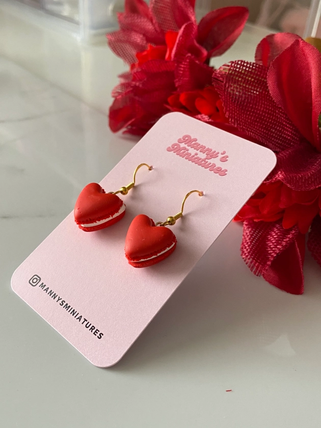 Heart macaron earrings