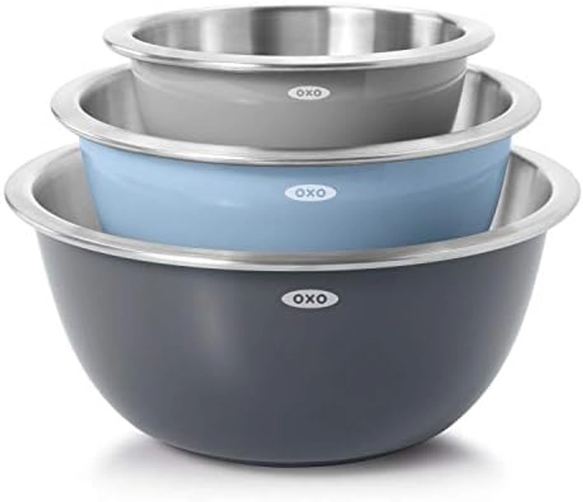 OXO Good Grips 3 Piece Stainless Steel Mixing Bowl Set