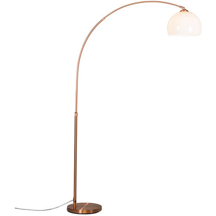 QAZQA arc-basic - Lampe arquée - 1 lumière - H 1760 mm - Cuivre - Rustique, Moderne - éclairage intérieur - Salon