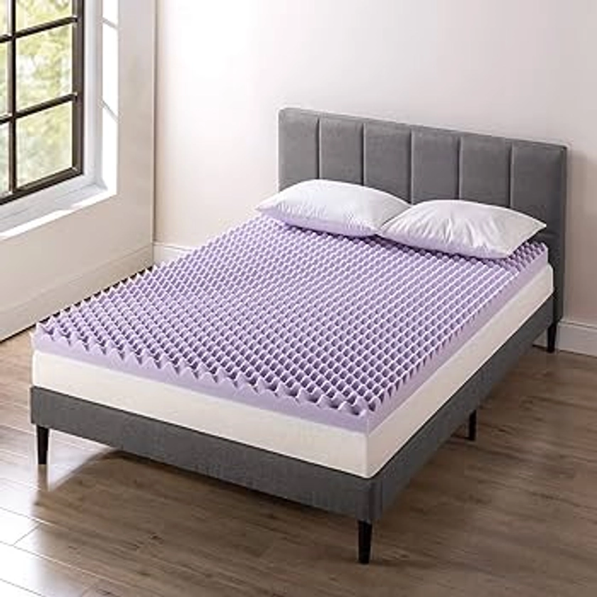 Best Price Mattress 4 Inch Egg Crate Memory Foam Mattress Topper with Soothing Lavender Infusion, CertiPUR-US Certified, Twin XL