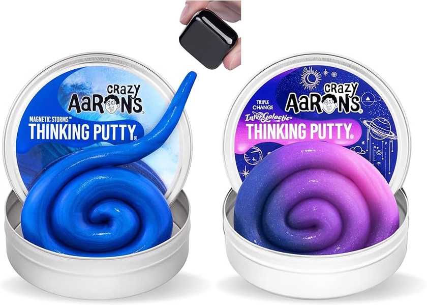 Crazy Aaron’s Tidal Wave Magnetic & Intergalactic Heat Sensitive Color Changing Thinking Putty Bundle