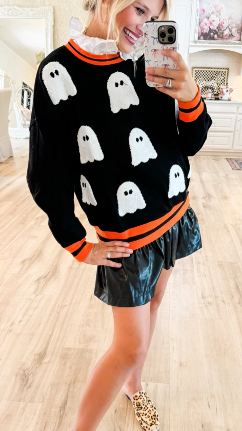 Boo Embroidery Sweatshirt