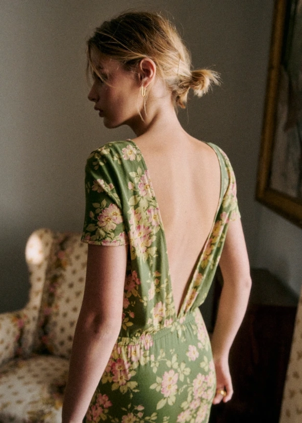 Robe Luce - Bouquet Vert - Coton biologique - textile biologique - Sézane