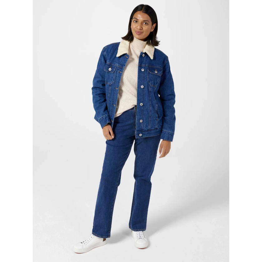 Denim & Co. Denim Jacket with Sherpa Lining - QVC UK