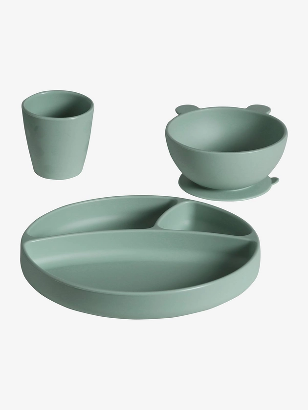 Coffret repas en silicone - lot vert