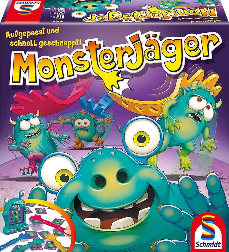 Schmidt Spiele Spiel, Monsterjäger, Schnell mit der Monsterklatsche zuschlagen und die Karte sichern