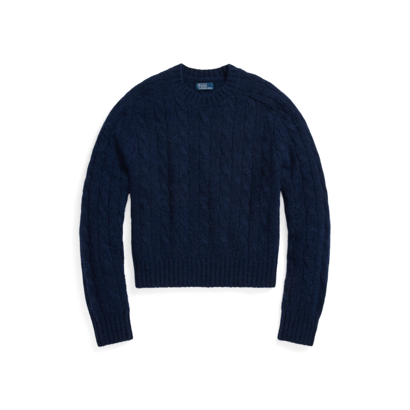 Cable-Knit Wool-Blend Crewneck Sweater