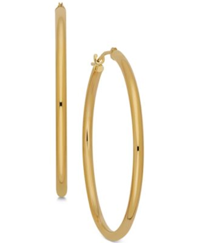 Macy's Polished Tube Hoop Earrings in 14k Gold