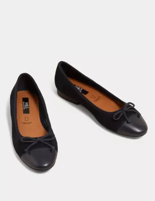 Suede Stain Resistant Flat Ballet Pumps | M&S Collection | M&S