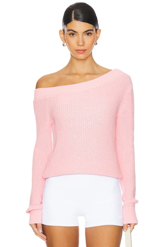 Bobi One Shoulder Sweater in Light Pink | REVOLVE